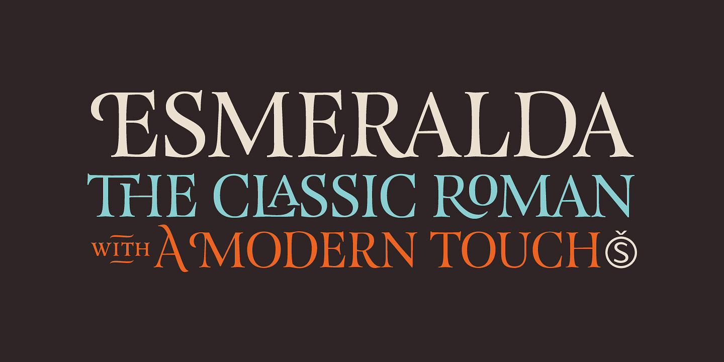 Beispiel einer Esmeralda Pro Regular-Schriftart